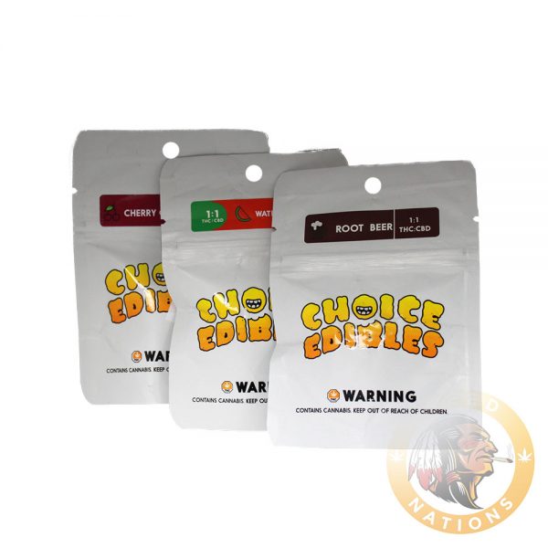 CHOICE EDIBLES 1:1 GUMMIES 100MG