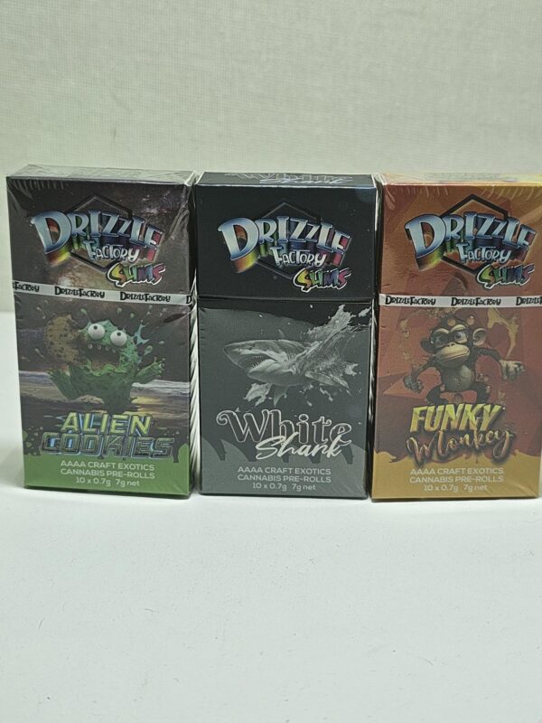 DRIZZLE FACTORY SLIMS (PREROLLS AAAA CRAFT EXOTICS WEED)