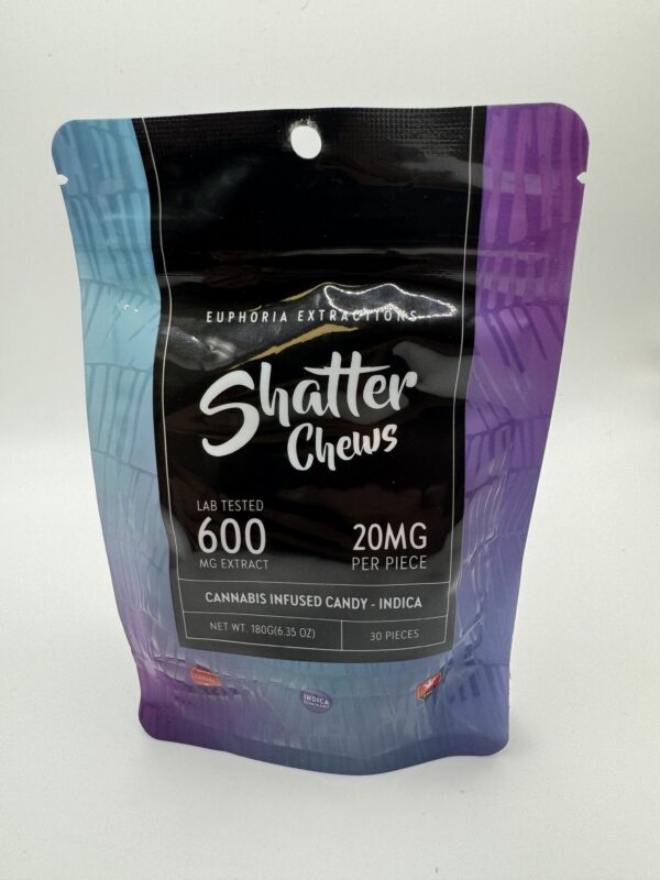 SHATTER CHEWS | 600MG - INDICA | EUPHORIA EXTRACTIONS - Image 2